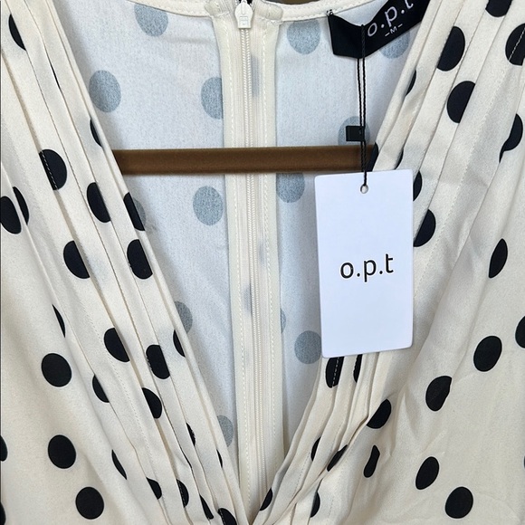 NEW O P T Elegant Polka Dot Long Sleeve Dress - Picture 4 of 5